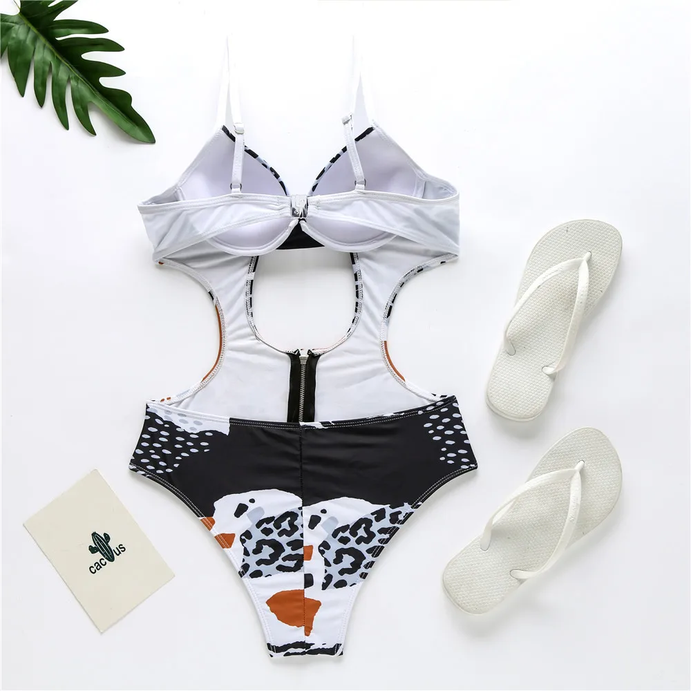 

Annilove Sexy One Piece Bikini Women Swimsuit Hollow Out High Waist Swimwear Summer Beach Wear Female Swimwear Women Biquini