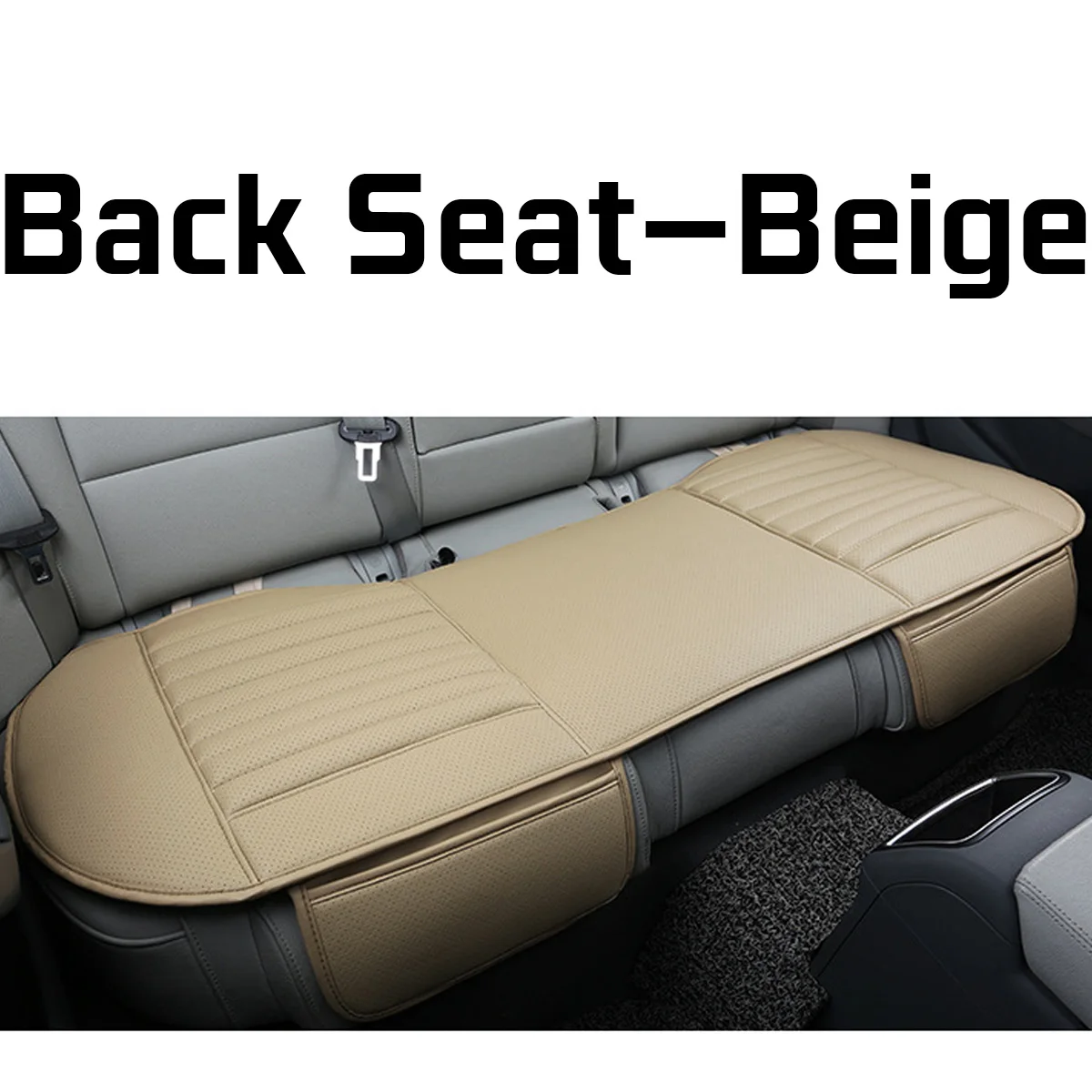 Back Seat Beige Универсальный чехол для сиденья автомобиля четыре сезона искусственная кожа передняя задняя подушка дышащий протектор коврик для авто аксессуары автомобиля - Название цвета: Back Seat Beige