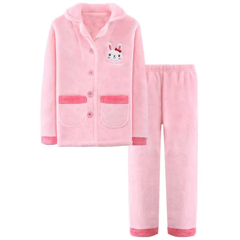 

Зимние Детские флисовые пижамные комплекты, теплая фланелевая одежда для сна, одежда для отдыха для девочек, детские пижамы из кораллового ...