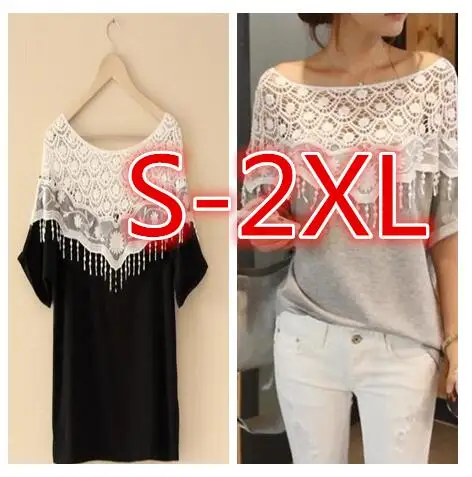 Футболка Женские топы кружевная ажурная вязаная шаль воротник-лодочка рукав