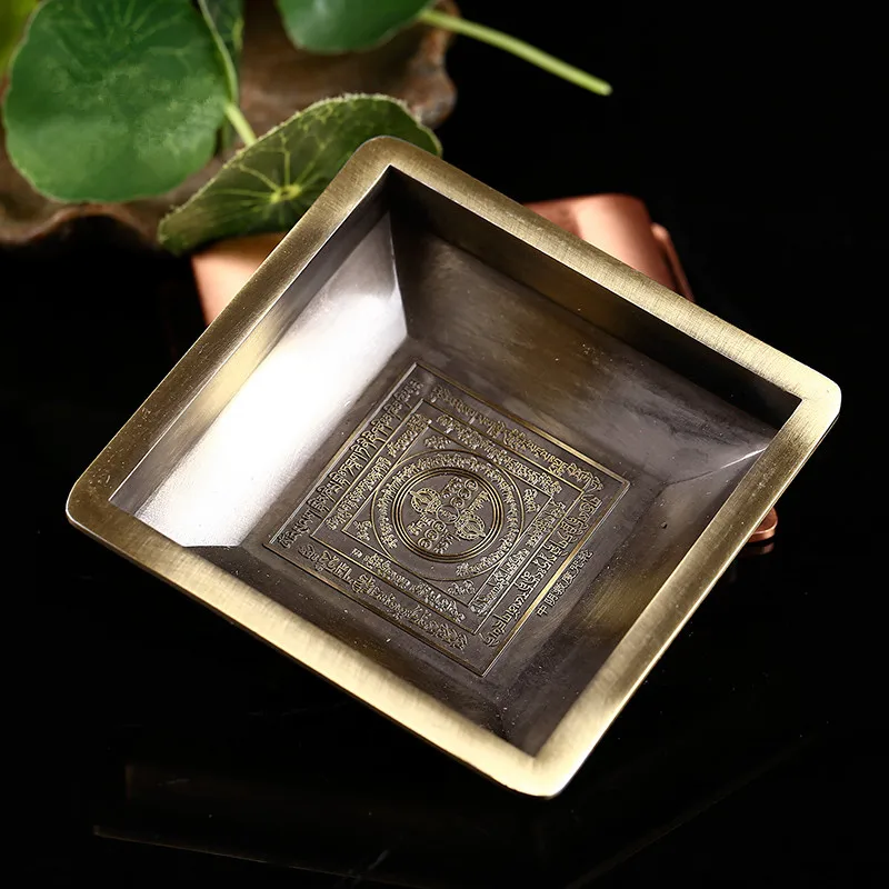 Эзотерическая квадратная полировальная курильница Vajra из сплава металла 9