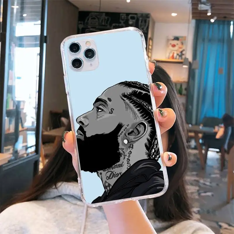 

Rapper Nipsey Hussle Phone Case Transparent for iPhone 6 7 8 11 12 s mini pro X XS XR MAX Plus se cover funda shell