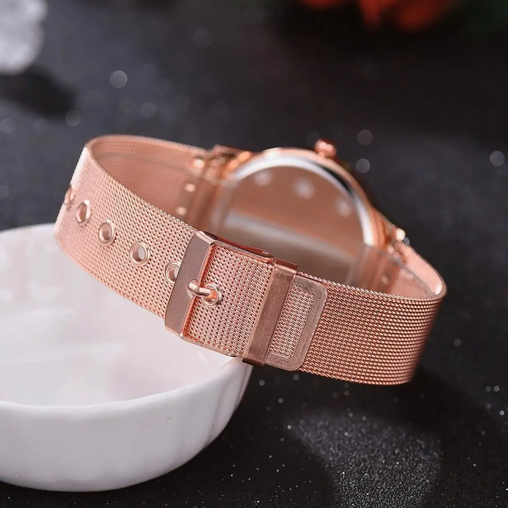 

4pcs/Set Dress Women Rose Gold Watches Fashion Brand Luxury Ladies Wrist Watch Female Quartz Clock Bracelet reloj mujer