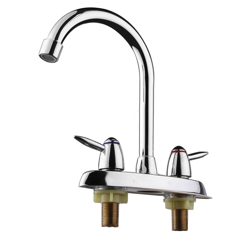 

FashionSwivel Bathroom Kitchen Faucet Chrome Two Handle Hot Cold Sink Mixer Tap Sprayer