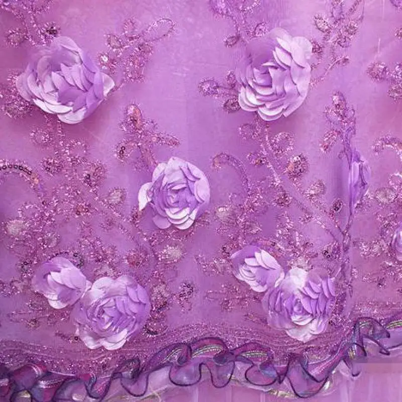 High Quality Lace Curtain Princess Beautiful Living Room Curtains Bedroom Wedding Flower Pink Purple 4 layers | Дом и сад