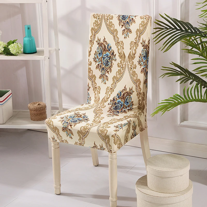 New Beige Stretch Chair Cover Washable Chair Seat Cover Furniture Slipcover For Hotel Wedding Banquet Dining Room Kitchen