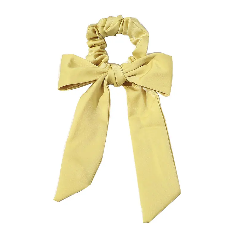 

Fashion Rubber Band Solid Color Long Ribbon Women Elastic Hair Rope Bow Ties Scrunchies Hair Bands Hairbands Hair Accessories