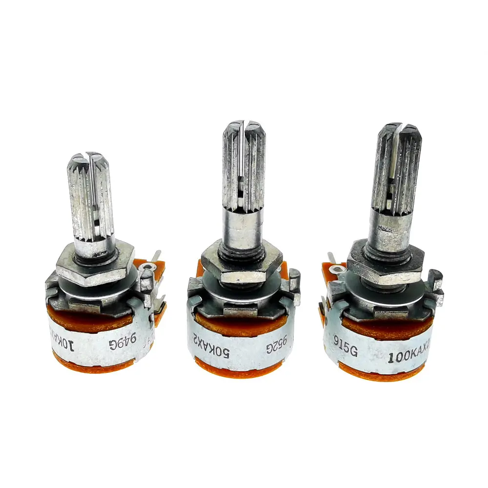 

2PCS Japan ALPS RK163 10K 50K 100K 10KAX2 50KAX2 100KAX2 Hifi Audio Dual-unit Rotary Potentiometers 16-type DIP6