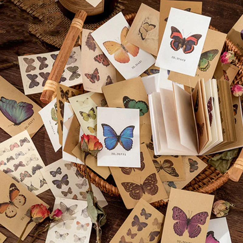 

80Sheets Creative Cartoon Sticky Notes Retro Art DIY Base Paper Sticker Decoration Memo Pad Stationery Children Gifts Office Sch