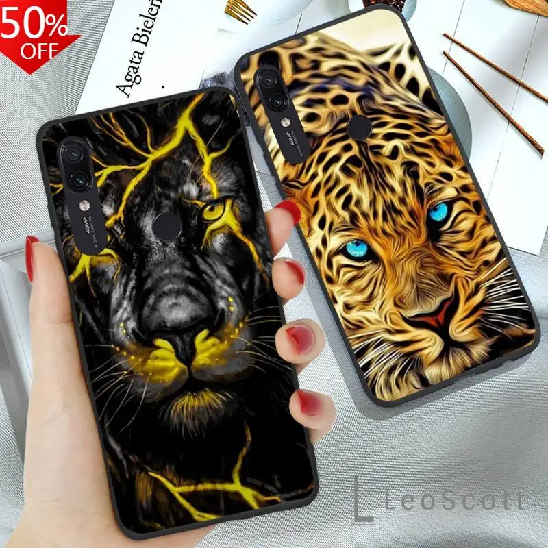 

Animal Lion Tiger Funda Phone Case For Xiaomi Redmi 7 9t a3Pro 9se k20 mi8 max3 lite 9 note 8 9s 10 pro