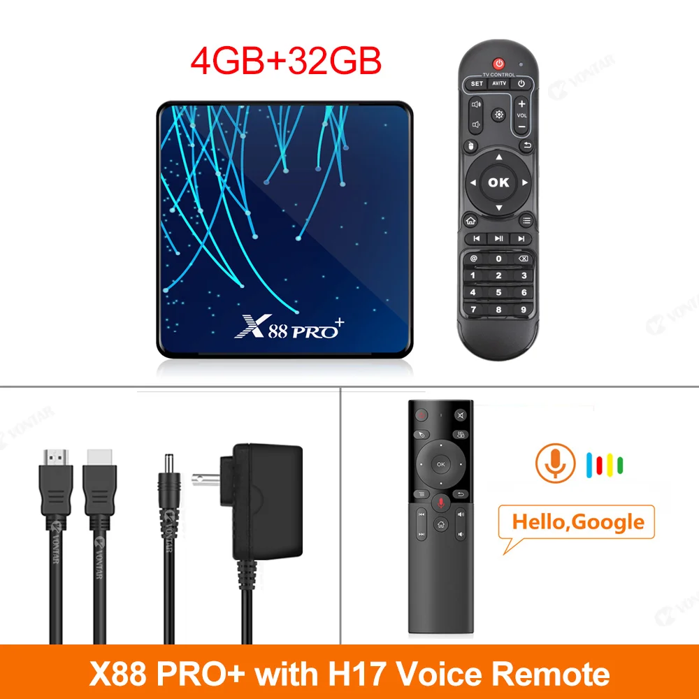4GB 32GB H17 RC X88 PRO Plus Восьмиядерный Android 9,0 ТВ приставка 4 Гб 128 Гб Rockchip RK3368PRO 4K Youtube Netflix 4 Гб ram 32 Гб телеприставка H96 Max KM3 - Цвет: 4GB 32GB H17 RC