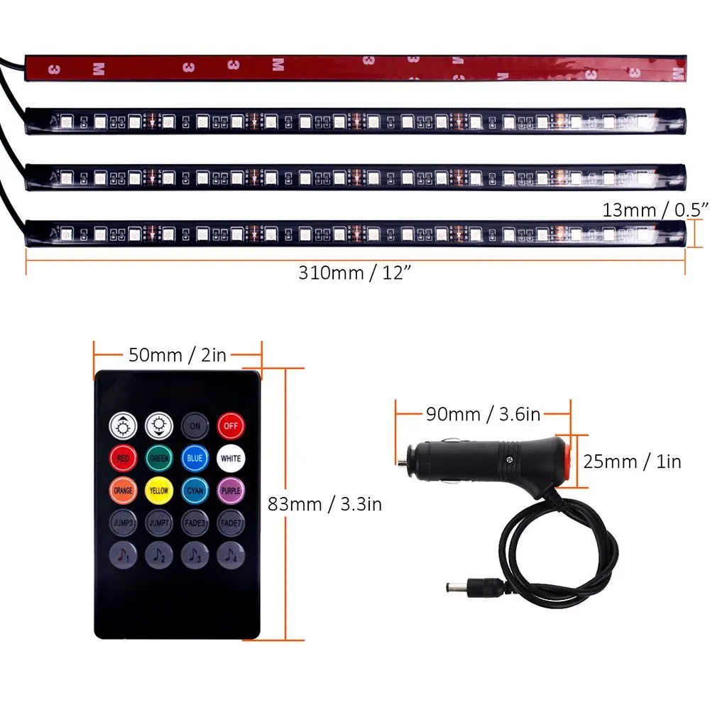 Светодиодная ленсветильник для салона автомобиля 72 светодиода 12 В постоянного