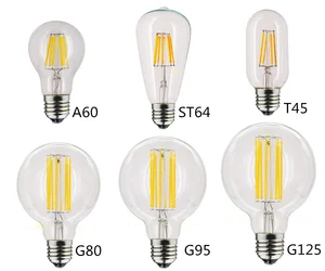 2 шт. Светодиодная лампа накаливания Edison T45 ST64 G80 A60 G95 G125 4 Вт 8 Вт 12 Вт 16 Вт E27 белая 2700K 220 В Ретро винтажная декоративная лампа