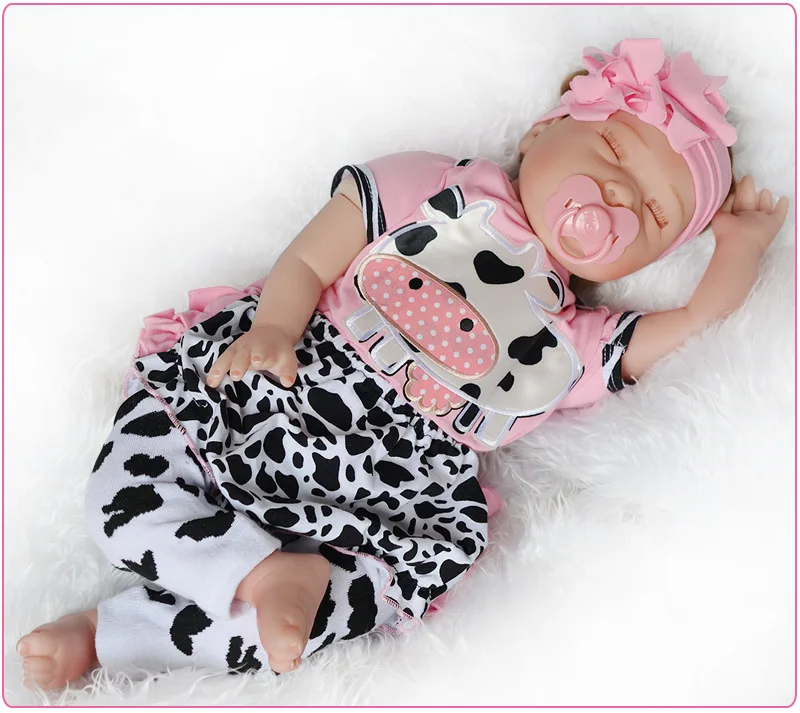 

Reborn Baby Doll Soft Silicone Vinyl Cloth Body 18 Inch 55 Cm Lifelike Vivid Boy Girl Toy