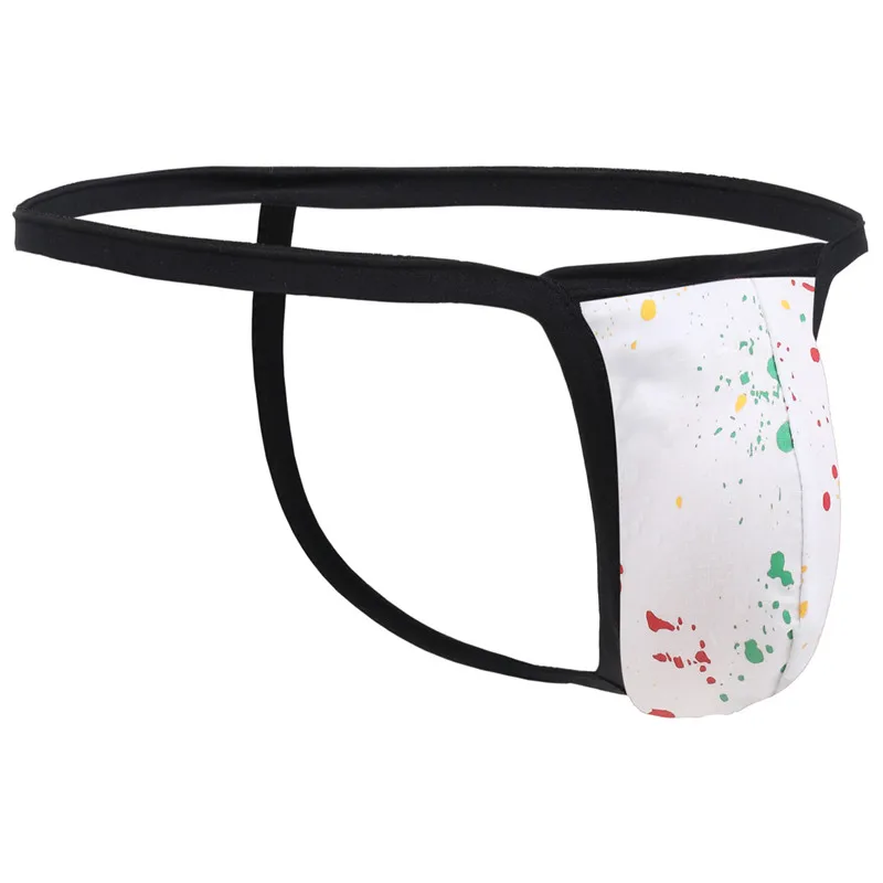 Новинка 2018 мужское хлопковое нижнее белье мужские сексуальные стринги с принтом