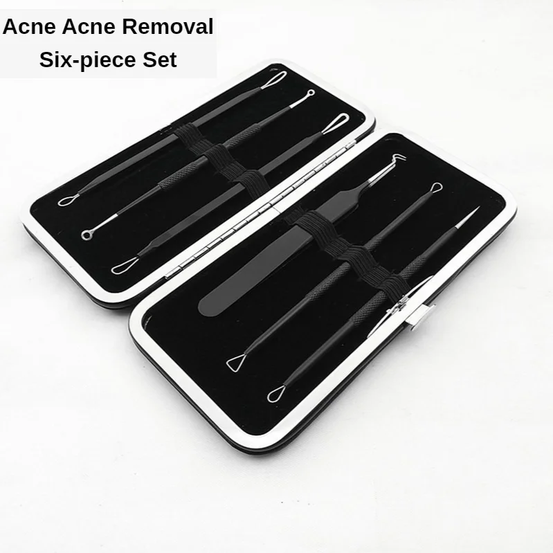 

6pcs Stainless Steel Acne Needle Set Blackhead Beauty Makeup Tools Acne Acne Needle Facial Pore Cleaner Acne Cell Clamp Facial