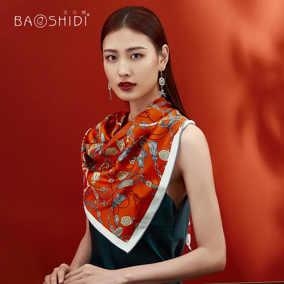 

★butterfly scarves female age season thin type of mulberry silk silk scarves joker mother big squares/makeup box woo hin