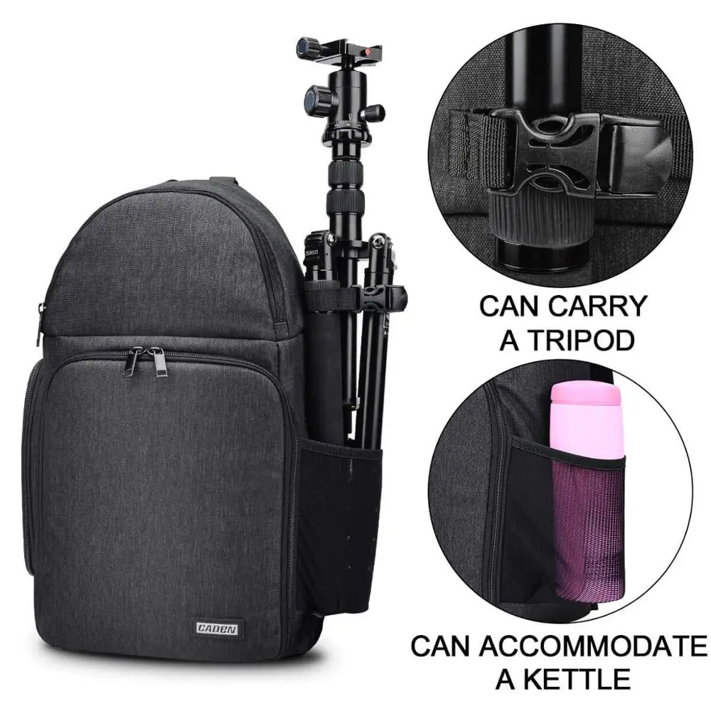 CADeN Camera Bag Large Capacity Waterproof Shockproof Backpack for Canon Sony Nikon Fuji Pentax SLR DSLR Lens Tripod | Электроника