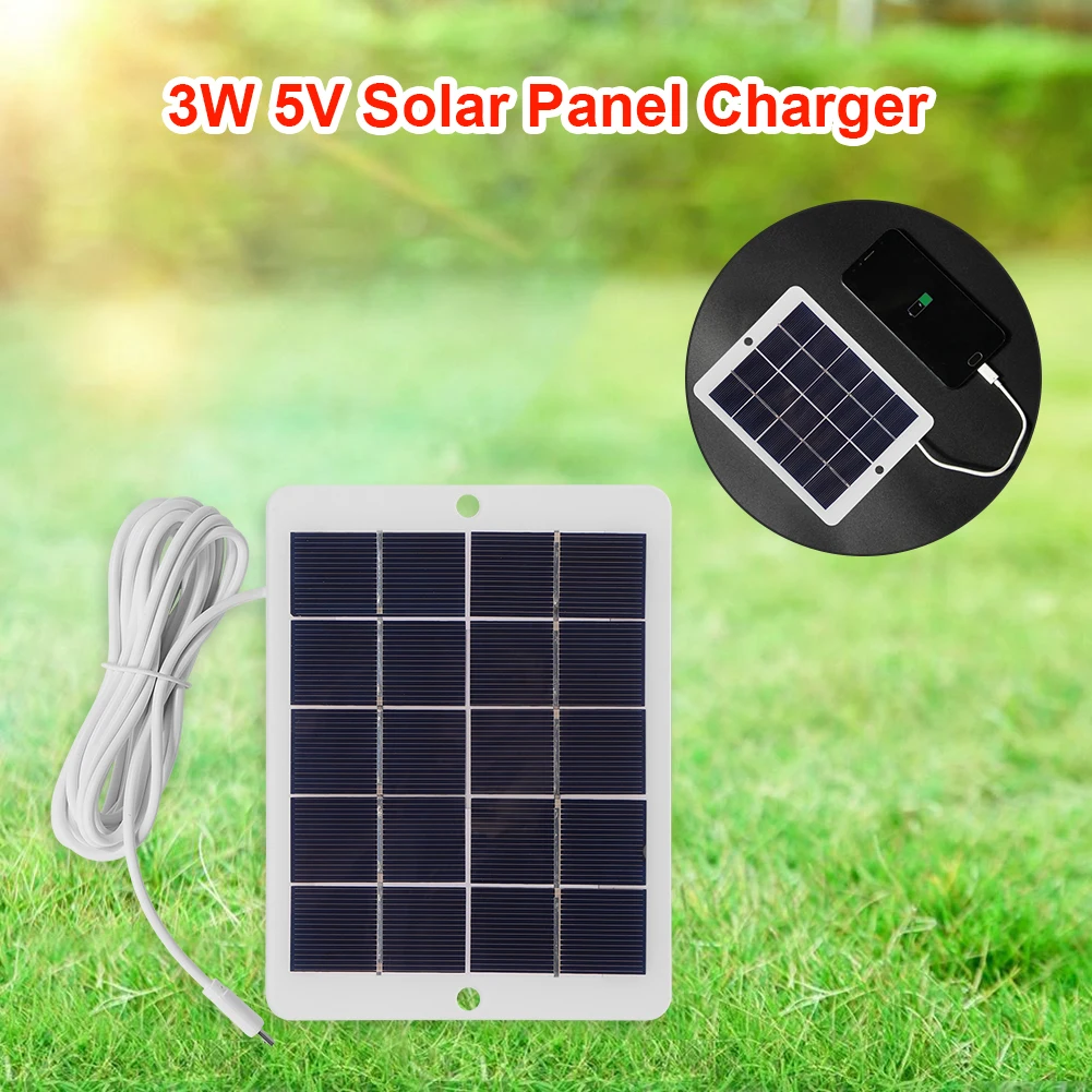 

3W 5V Solar Panel Polycrystalline Silicon Solar Cell DIY Waterproof Camping Portable Power Solar Panel Compatible for Garden