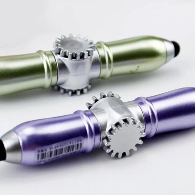 Креативная Вращающаяся ручка со светодиодной подсветкой карманная шариковая