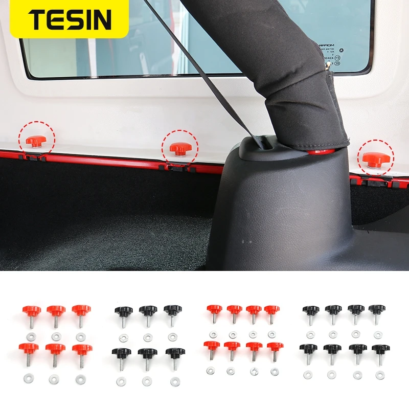 

TESIN ABS+Metal Car Interior Decoration Protect Car Roof Bolts Screws With Nut For Jeep Wrangler JK JL 2007-2018 Car Styling