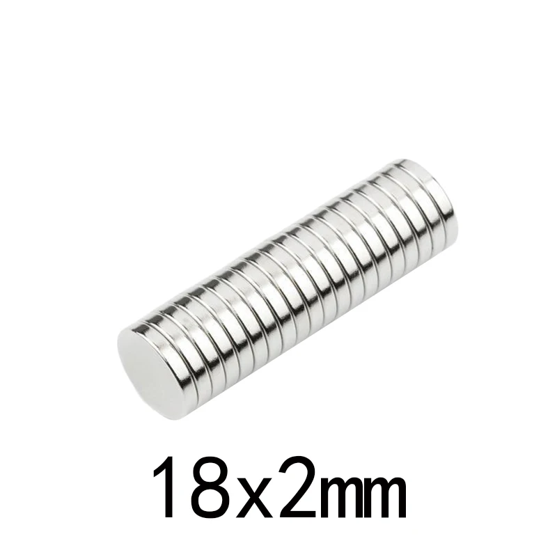 

10/20/30/50/100pcs 18x2 Thin Neodymium Magnetic Super Strong 18mmx2mm Powerful Magnets 18x2mm Permanent Small Round Magnet 18*2