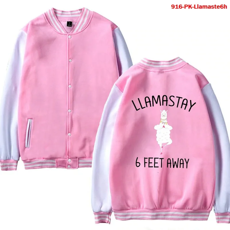 

2021 New Baseball Jacket Llamaste Men Jackets Fashion Casual Short Sleeve Oversized Uniform Cool Streetwear Llamaste Women Coat