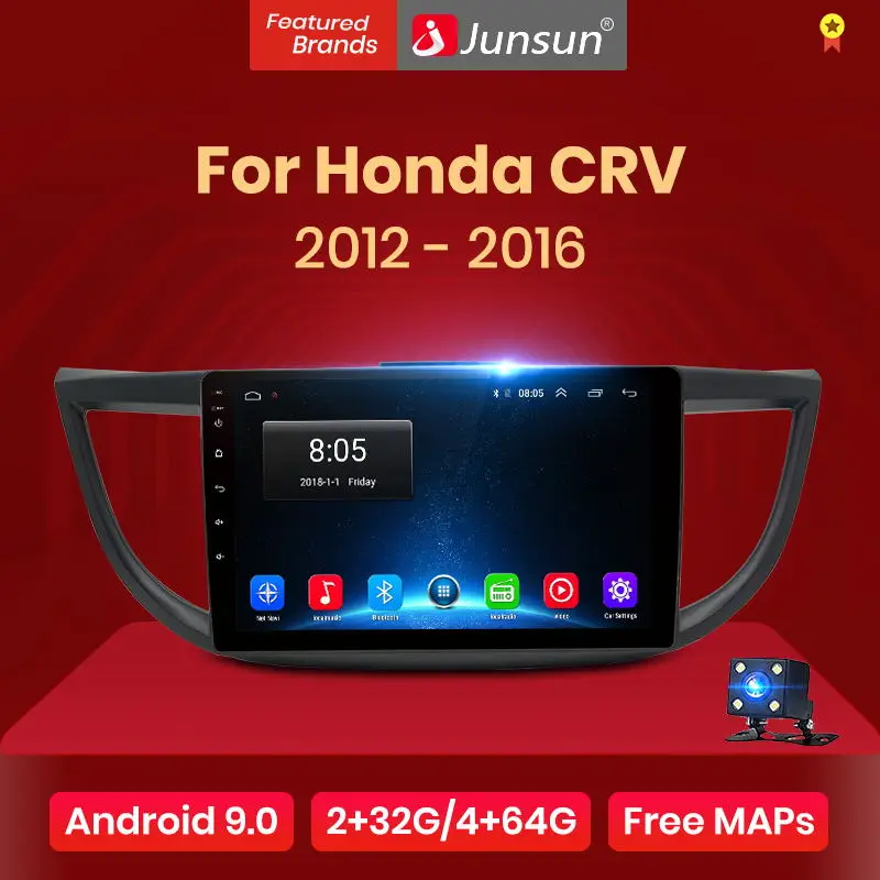 Junsun автомагнитола 2G+ 32G Android 8,1 4G Автомобильный мультимедийный аудио плеер навигация gps магнитола 2 din для Honda CRV 2012 2013 без DVD c камера заднего вида