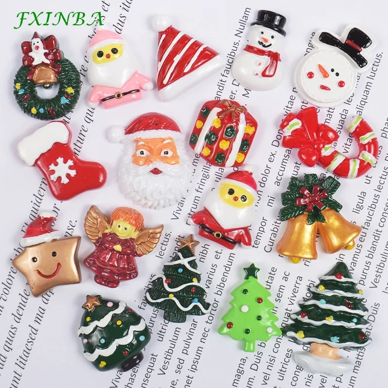 FXINBA 10 шт. на Хэллоуин/Рождество Фестиваль слизи Подвески DIY Декор телефона смолы Flatback талисманы Lizun глина Слим поставки игрушки