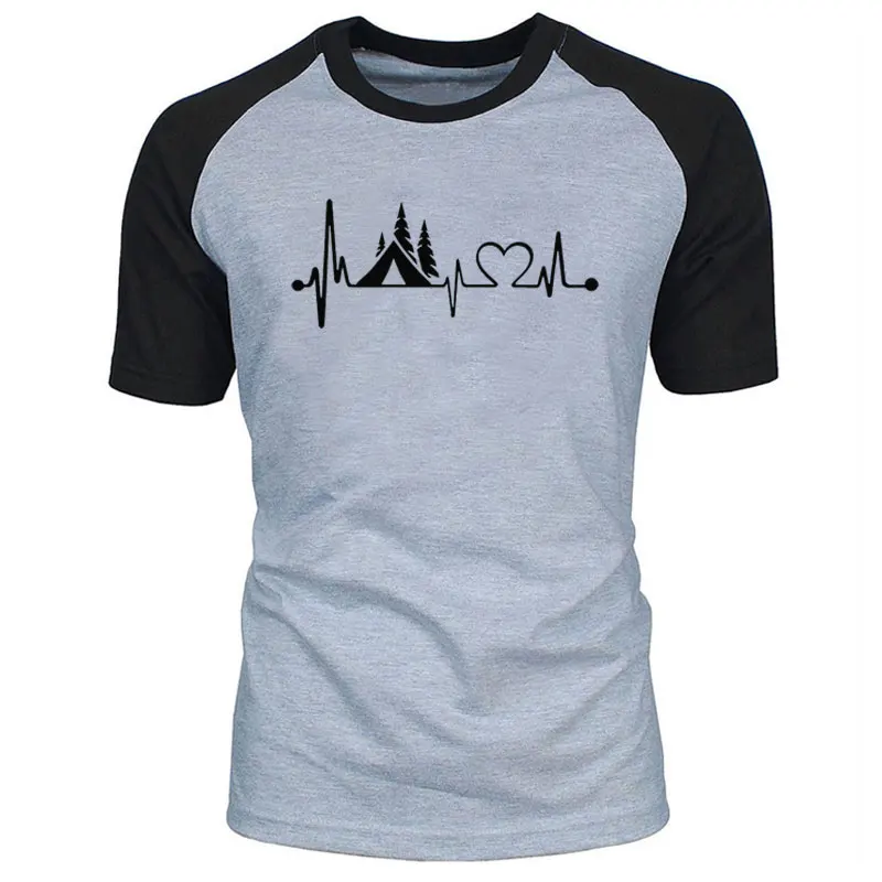 

Забавная Мужская футболка для кемпинга, с рукавом реглан, круглым вырезом и коротким рукавом