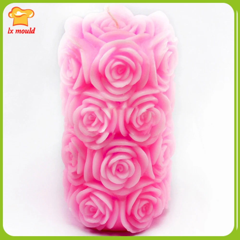 LXYY розы большая цилиндрическая форма для свечей силиконовые формы мыла