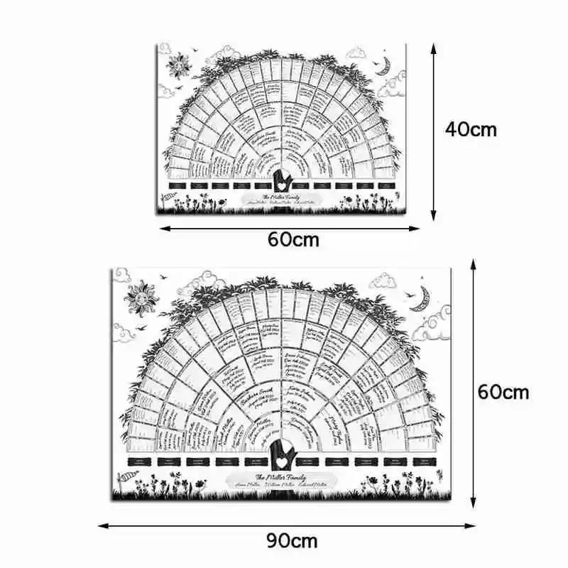 Креативная схема семейного дерева заполняемый плакат DIY для домашнего декора
