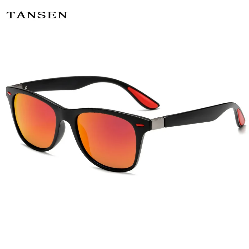 

TANSEN 2021 New Fashion Wrap Retro Frame Trend Style Sunglasses Men Versatile Pattern Frame Trendy Double Color Sunglasses