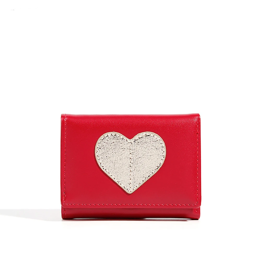 

Women's Leather Wallet Large Capacity Card Holder Female Coin Pocket Purses Heartshape Candy Color PU Leather Wallets For Women