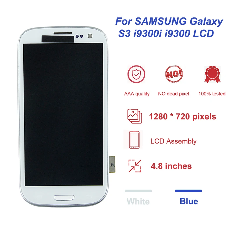 100% tested Original Super AMOLED 4.8" S3 LCD for Samsung Galaxy i9300 i9300i i9308 touch screen digitizer assembly | Мобильные