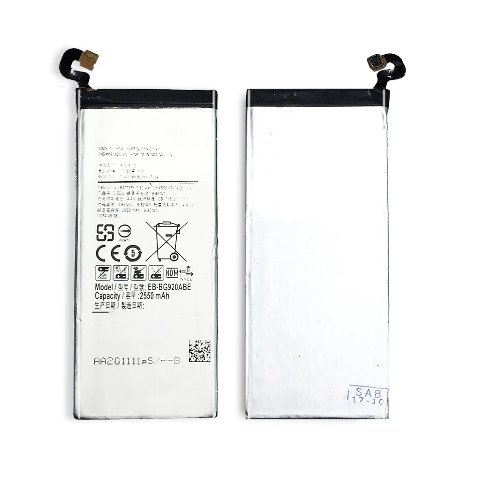 Замена Батарея EB-BG920ABE для Samsung Galaxy S6 SM-G920 G920F G920i G920A G920V G9200 G9208 G9209 2550 мА-ч