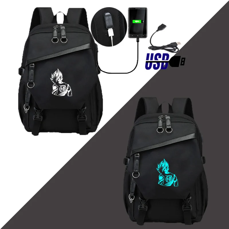 Style D3 IMIDO Dragon Ball Z рюкзаки светящиеся студентов мультфильм зарядка через usb плечи рюкзак черный дышащий обратно в школу сумка - Цвет: Style D3