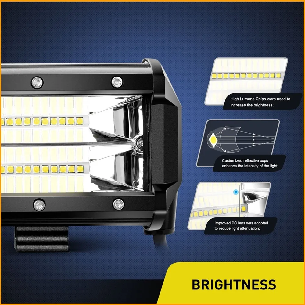 2 предмета белый янтарь 5 дюймов 72 Вт Led внедорожные фары для джипа грузовики ATV UTV
