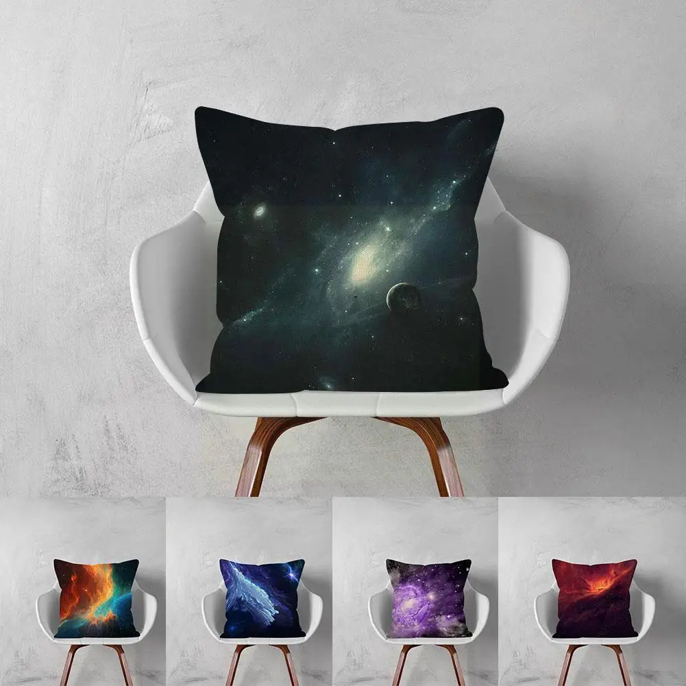 

Fantas Pillowcase Cotton Linen Cushion Cover Universe Home Pattern Decor Pillowcase Cover Waist Nebula Pillow P3m5 Throw O9g8