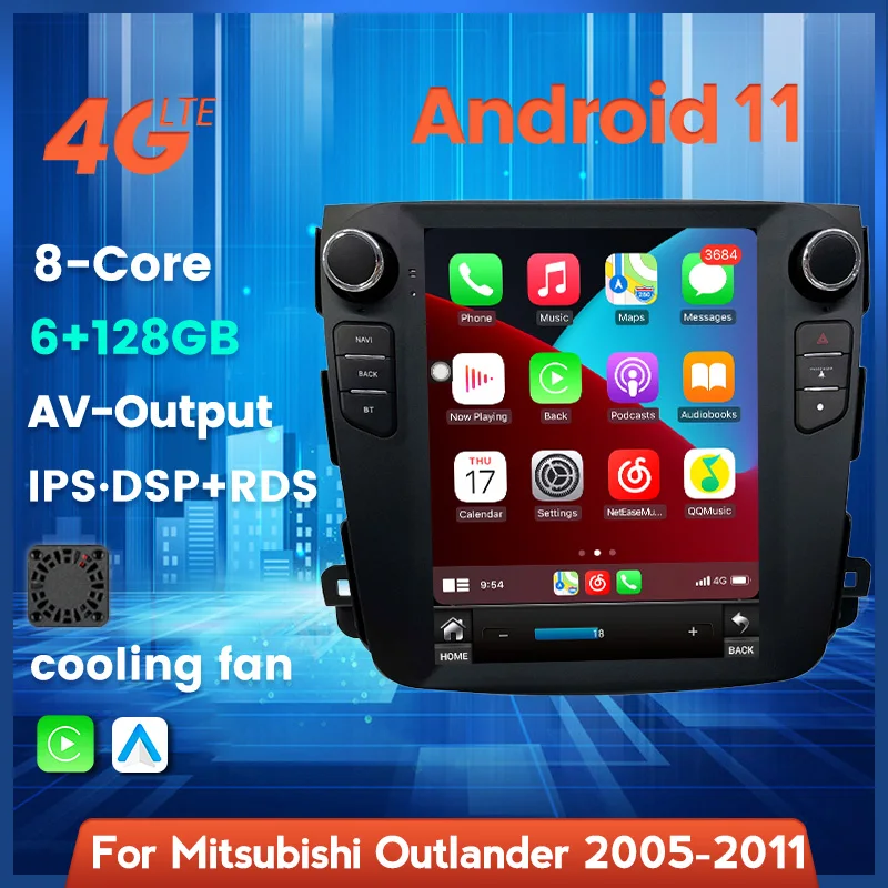 

Автомагнитола на Android 11, 4G, Lte, мультимедийный проигрыватель с GPS-навигацией для Mitsubishi Outlander Peugeot 4007, 2006, 2007-2010, 2011 Carplay