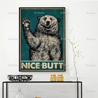 Симпатичный постер для влюбленных медведей, настенный художественный принт для дома, гостиной, ванной комнаты, туалета, Декор, ретро постер, уникальный подарок, плавающая рамка