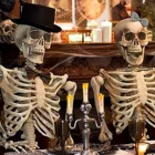 Искусственные человеческие большие скелеты, орнамент ужаса, украшения для Хэллоуина, каркас для руки, для вечевечерние, костюм для косплея