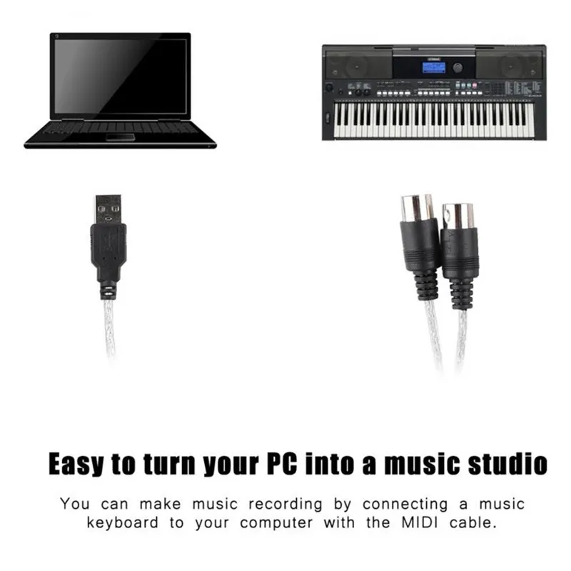 1,8 м линия для монтажа музыки MIDI-USB кабельная клавиатура музыкальный кабель MIDI кабель Высокое качество Аксессуары для музыкальных инструментов