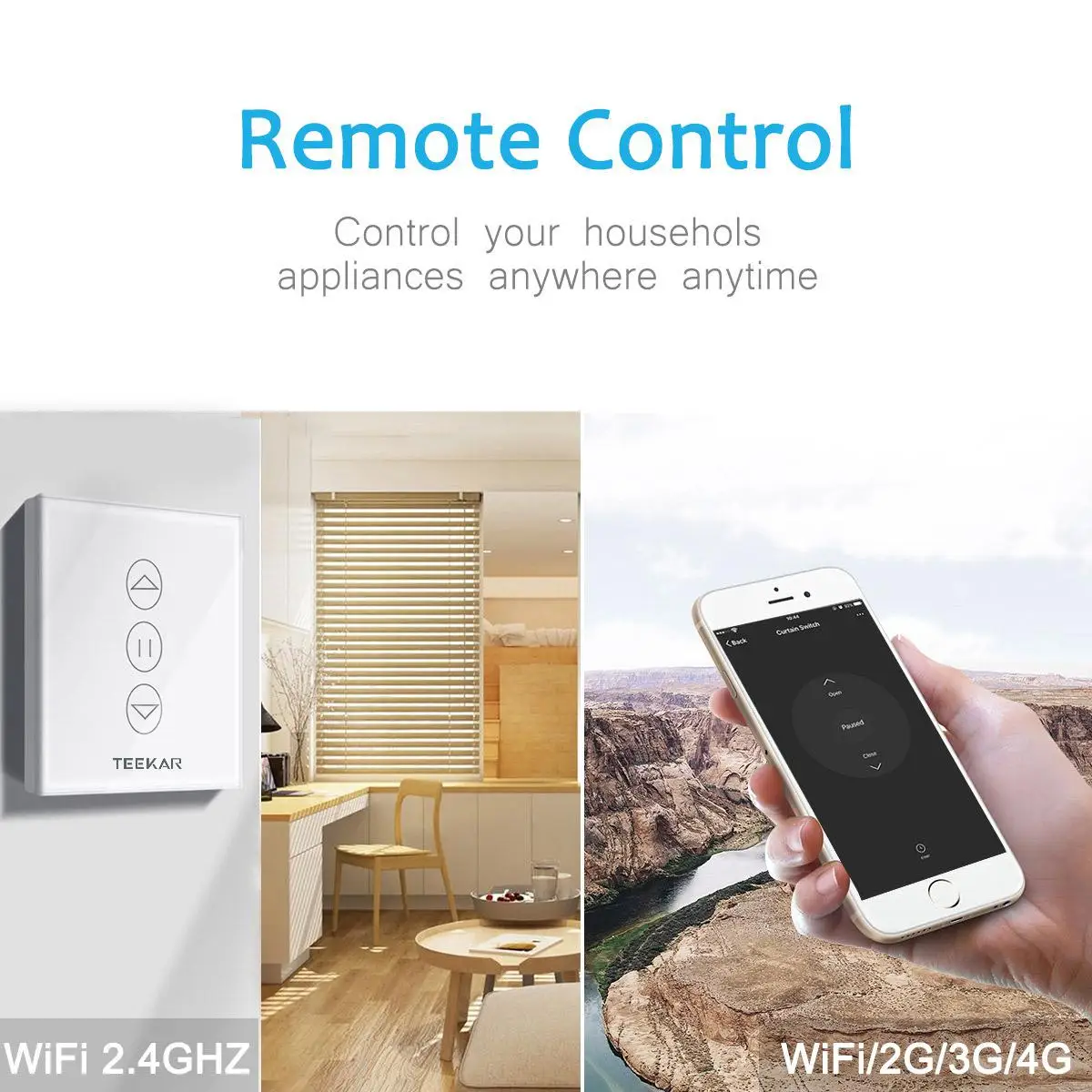 Teekar умная жизнь WiFi таймер затвора жалюзи переключатель приложение управление слепой двигатель Alexa WiFi совместим с Alexa, echo