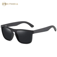 kithdia square vintage black frame sunglasses bamboo men women wood sun glasses retro polarized oculos brand