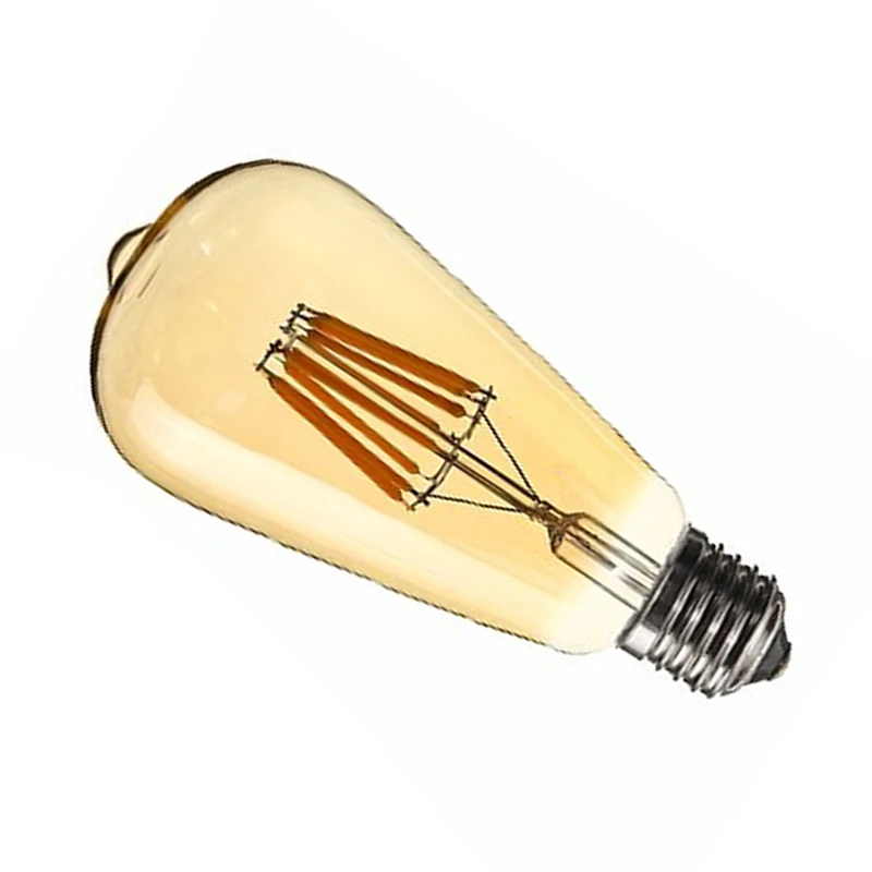 

Dimmable E27 8W Retro Vintage Filament ST64 COB LED Bulb Light Lamp Body Color:Golden Cover Light Color:Gold Yellow(2200K