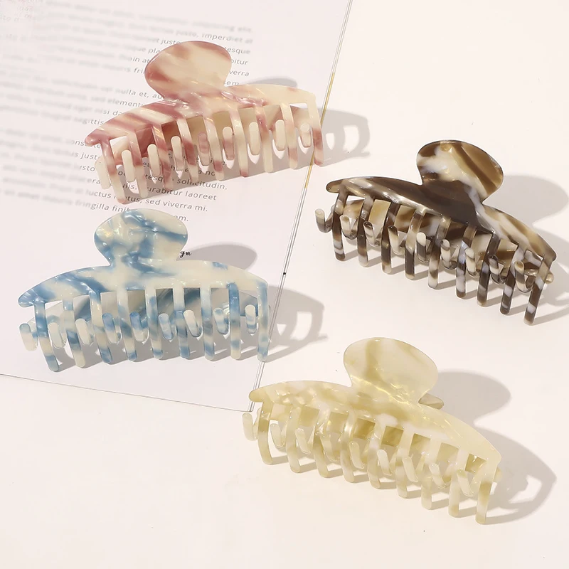 

1PC Girl Hair Claw Women Geometric Hair Clamp Grab Hair Jaw Clip Grip Barrettes Korean Style Hairpin Acrylic Styling Accessories