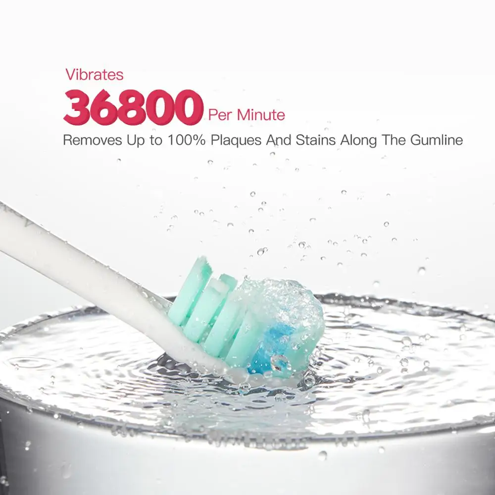 

Apiyoo P7 Sonic Toothbrush Electric Tooth Brush for Ultrasonic Automatic Upgraded Qi Chargeable Adult Waterproof-White