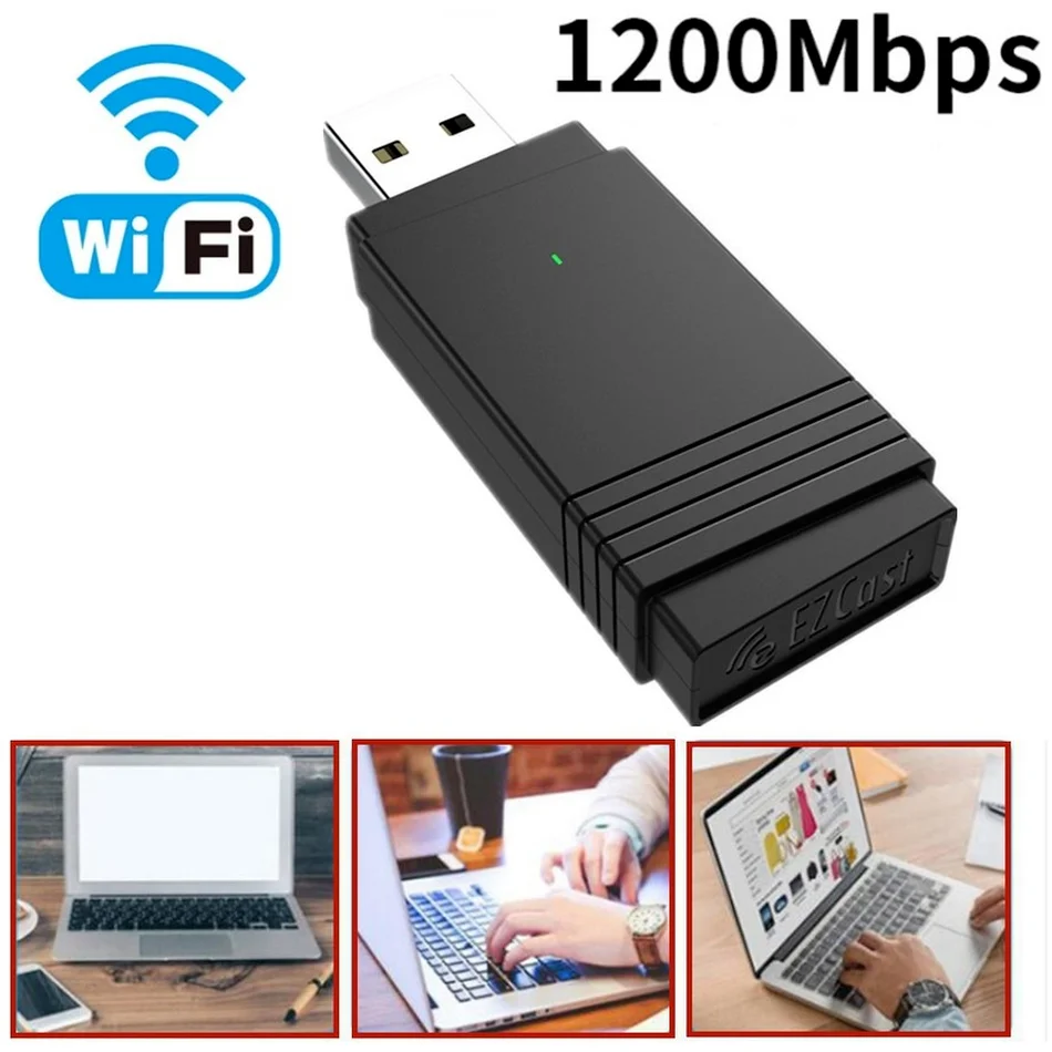 WVVMVV USB 3 0 Wi-Fi 1200 Мбит/с адаптер двухдиапазонный 2 4 ГГц/5 8 ГГц Bluetooth 5 0/Wi-Fi в 1 антенный