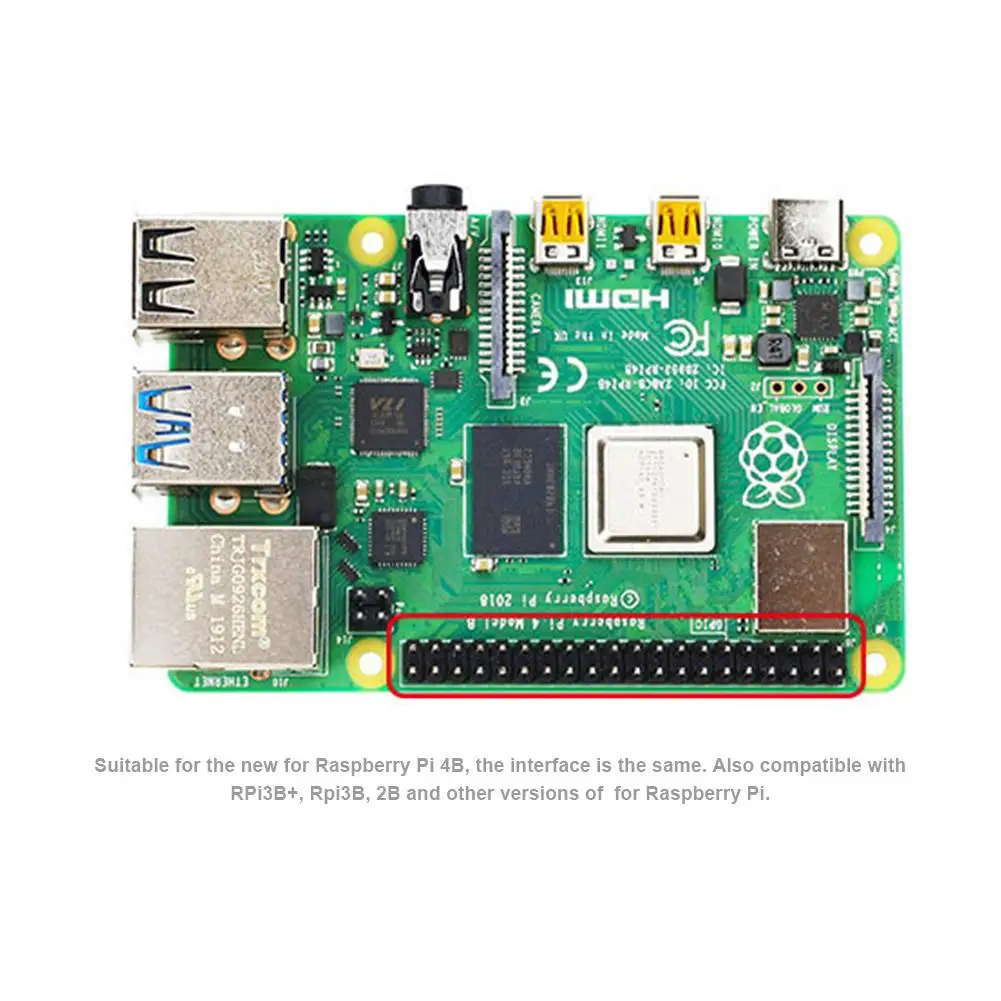 Для Raspberry Pi 4B 3B Plus GPIO 40 контактов Breakout плата расширения кабель макетная адаптер T